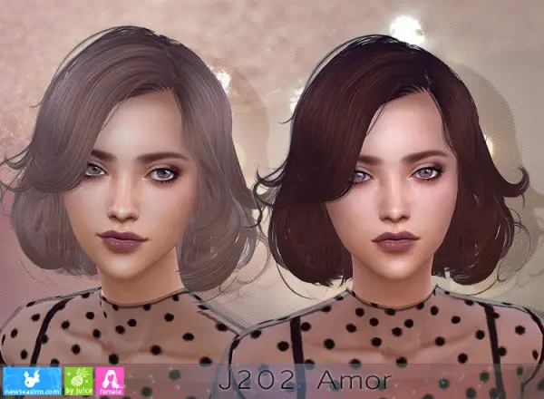 NewSea: J202 Amour Hair for Sims 4