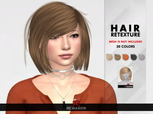 The Sims Resource: Katuma Hair Retextured by remaron for Sims 4