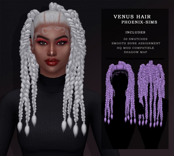 Phoenix Sims: Venus Hair for Sims 4
