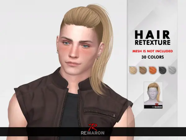 The Sims Resource: Disel Hair Retextured by remaron for Sims 4