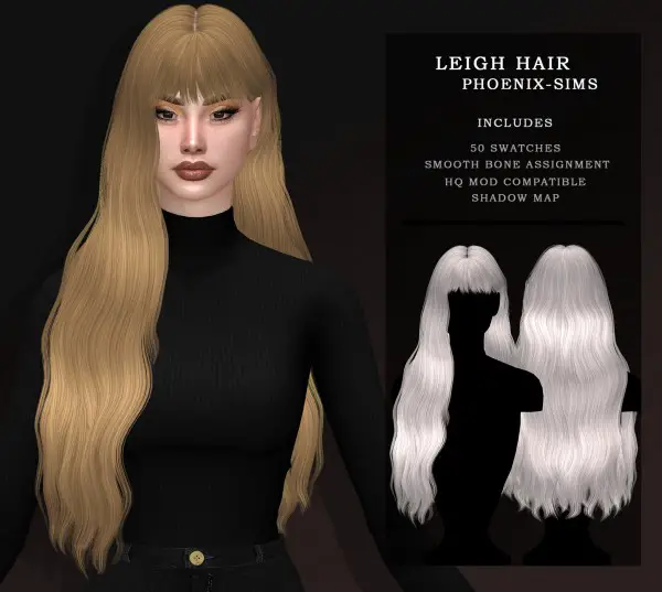 Phoenix Sims: Leigh Hair for Sims 4