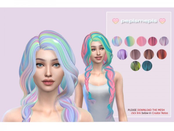 The Sims Resource: Mepis Hair 01 Retextured by pepismepis for Sims 4