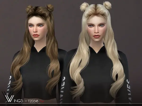 The Sims Resource: WINGS TZ0518 Hair for Sims 4