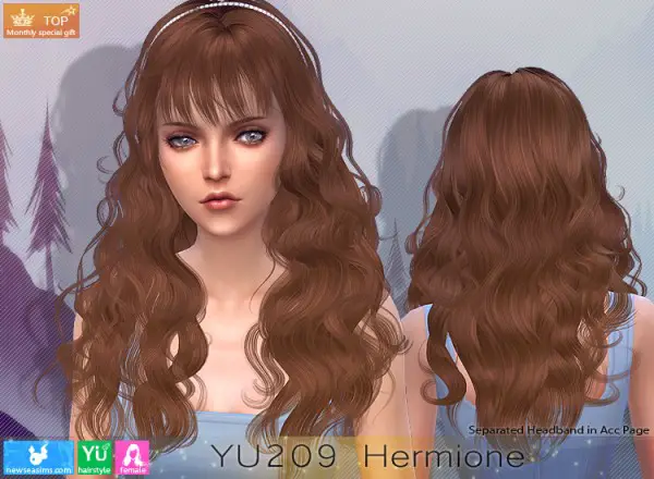 NewSea: YU209 Hermione Hair for Sims 4