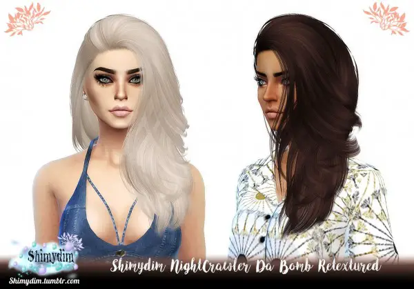 Shimydim: NightCrawler`s Da Bomb Hair Retextured for Sims 4