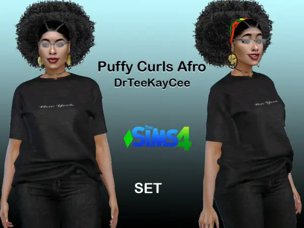 The Sims Resource: Puffy Curls Set Hair by drteekaycee for Sims 4