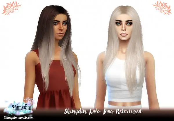 Shimydim: Anto`s Inna Hair Retextured for Sims 4