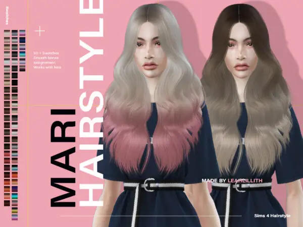 The Sims Resource: Mari Hair by LeahLillith for Sims 4