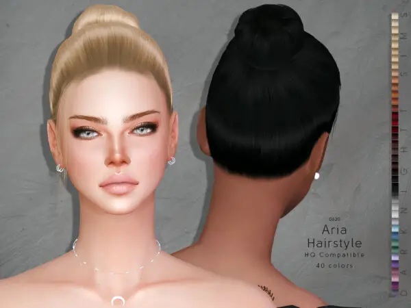 The Sims Resource: Aria Hair by DarkNighTt for Sims 4