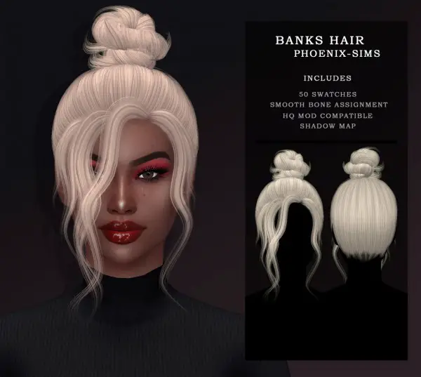 Phoenix Sims: Maura and Banks Hair for Sims 4