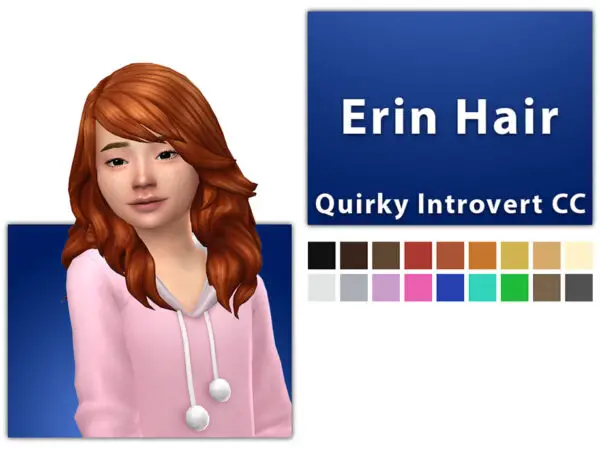 The Sims Resource: Erin Hair by qicc for Sims 4
