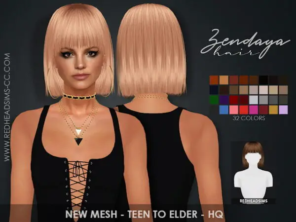 Coupure Electrique: Zendaya Hair for Sims 4