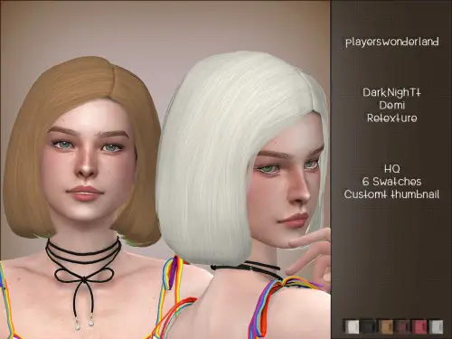 Players Wonderland: DarkNighTt`s Demi Hair Retextured for Sims 4