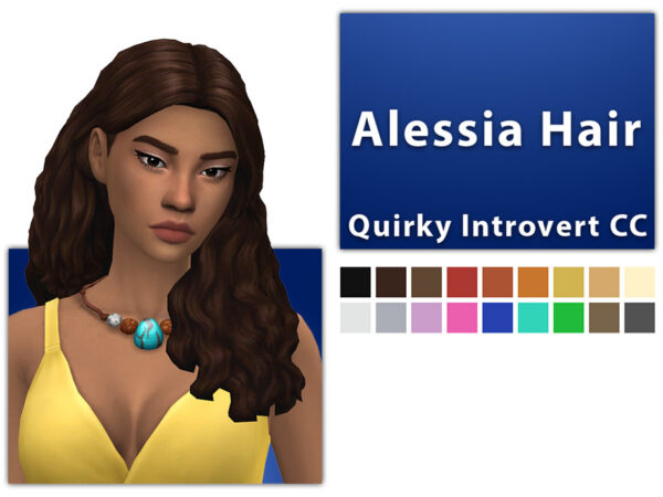 The Sims Resource: Alessia Hair by qicc for Sims 4