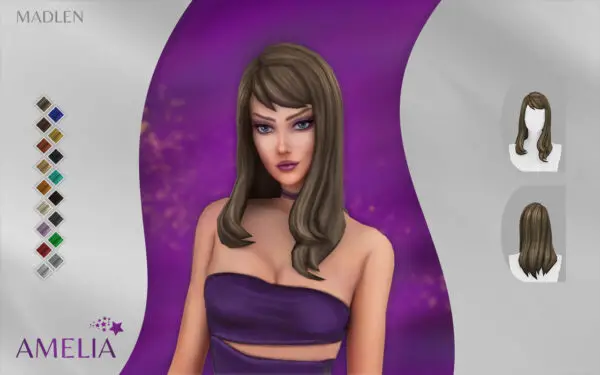 Madlen Sims: Amelia Hair for Sims 4