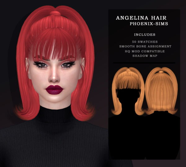 Phoenix Sims: Sabrina and Angelina Hair for Sims 4