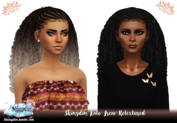 Shimydim: Anto`s Irene Hair Retextured for Sims 4