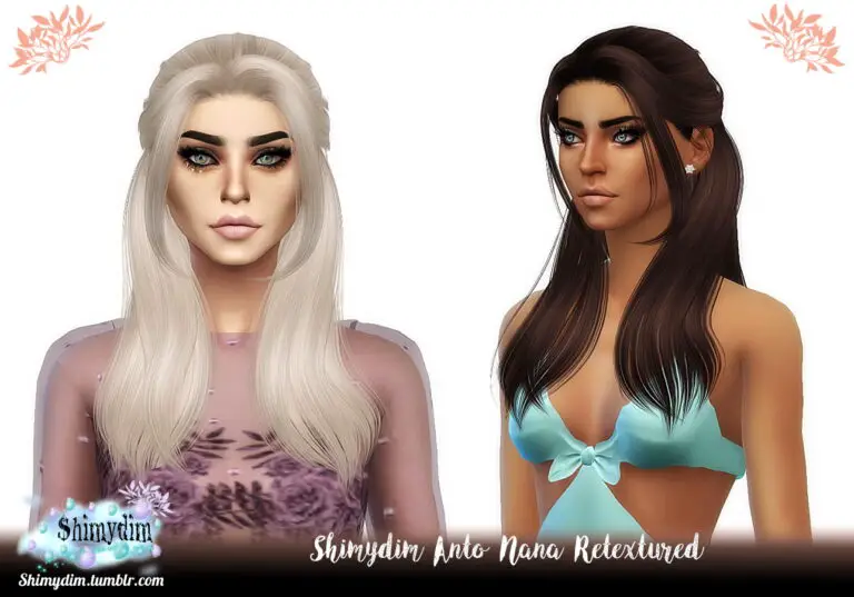 Shimydim Anto`s Nana Hair Retextured Sims 4 Hairs