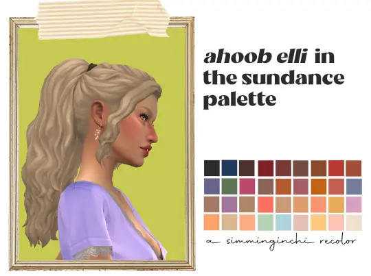 Simminginchi: Elli hair recolored for Sims 4