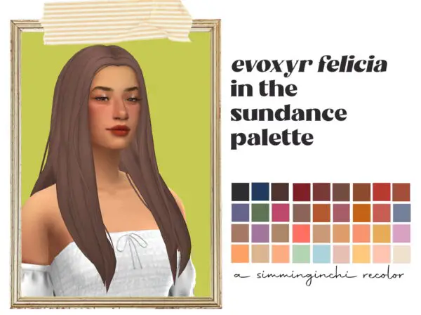 Simminginchi: Felicia hair recolored for Sims 4