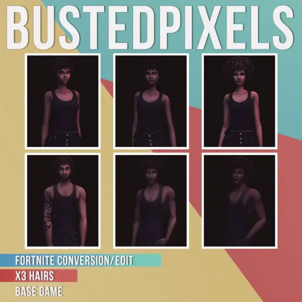 Busted Pixels: Fortnite Conversion Hairs for Sims 4