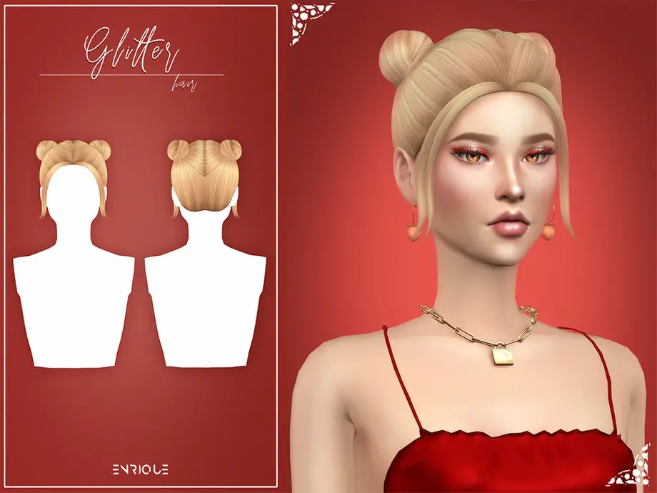 The Sims Resource: Glitter Hair by Enriques4 - Sims 4 Hairs