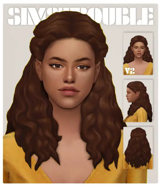 Simstrouble: Hoopie Hair for Sims 4
