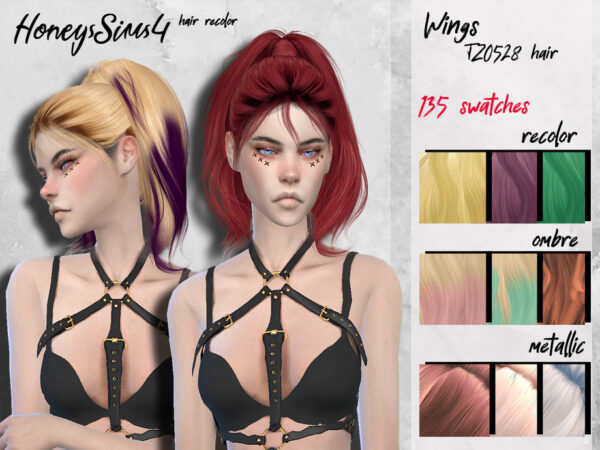 The Sims Resource: Hair recolored by HoneysSims4 for Sims 4