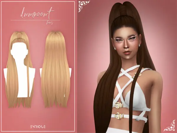 The Sims Resource: Innocent Hairstyle by Enriques4 for Sims 4