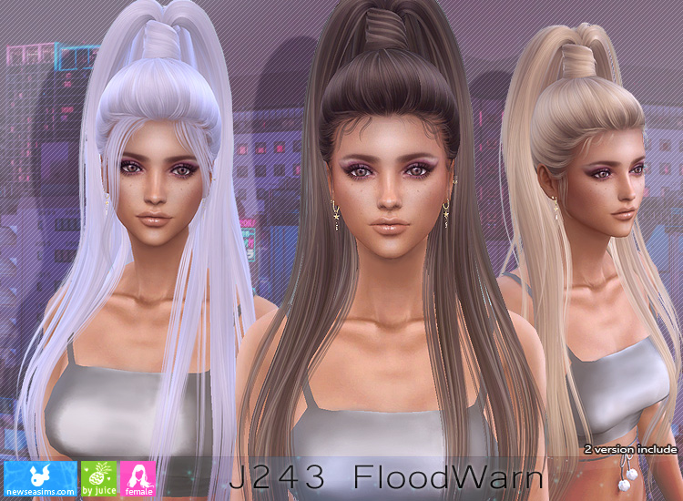 NewSea J243 Flood Warn Hair Sims 4 Hairs