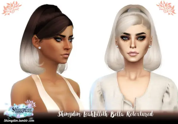 Shimydim: LeahLillith` Bella Hair Retextured for Sims 4