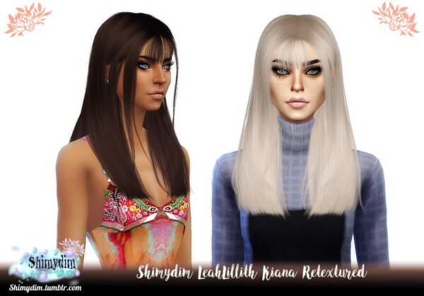 Shimydim Leahlillith`s Kiana Hair Retextured Sims 4 Hairs