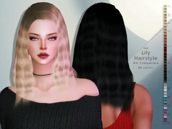 The Sims Resource: Lily Hair by DarkNighTt for Sims 4