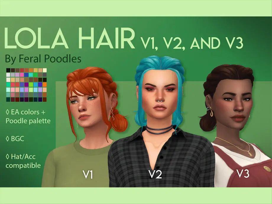 The Sims Resource Lola Hair V1 Full Bangs By Feralpoodles Sims 4 Hairs 2870