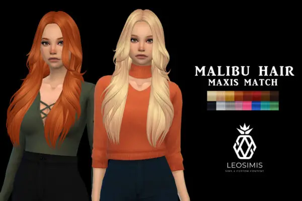 Leo 4 Sims: Malibu Hair - Sims 4 Hairs