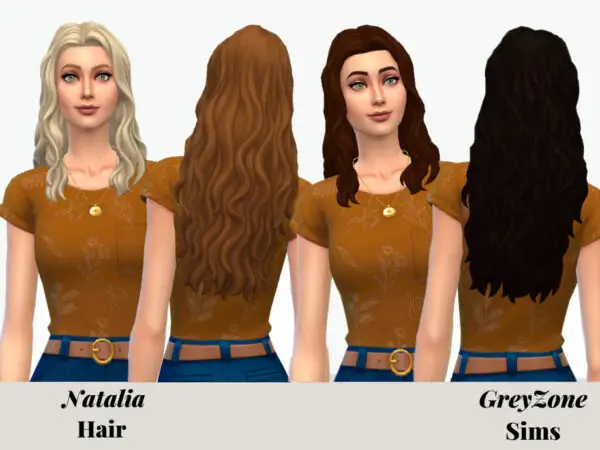 The Sims Resource: Natalia Hair Recolored by greyzonesims for Sims 4