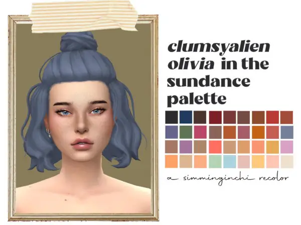 Simminginchi: Olivia hair recolored for Sims 4