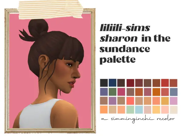 Simminginchi: Sharon hair recolored for Sims 4