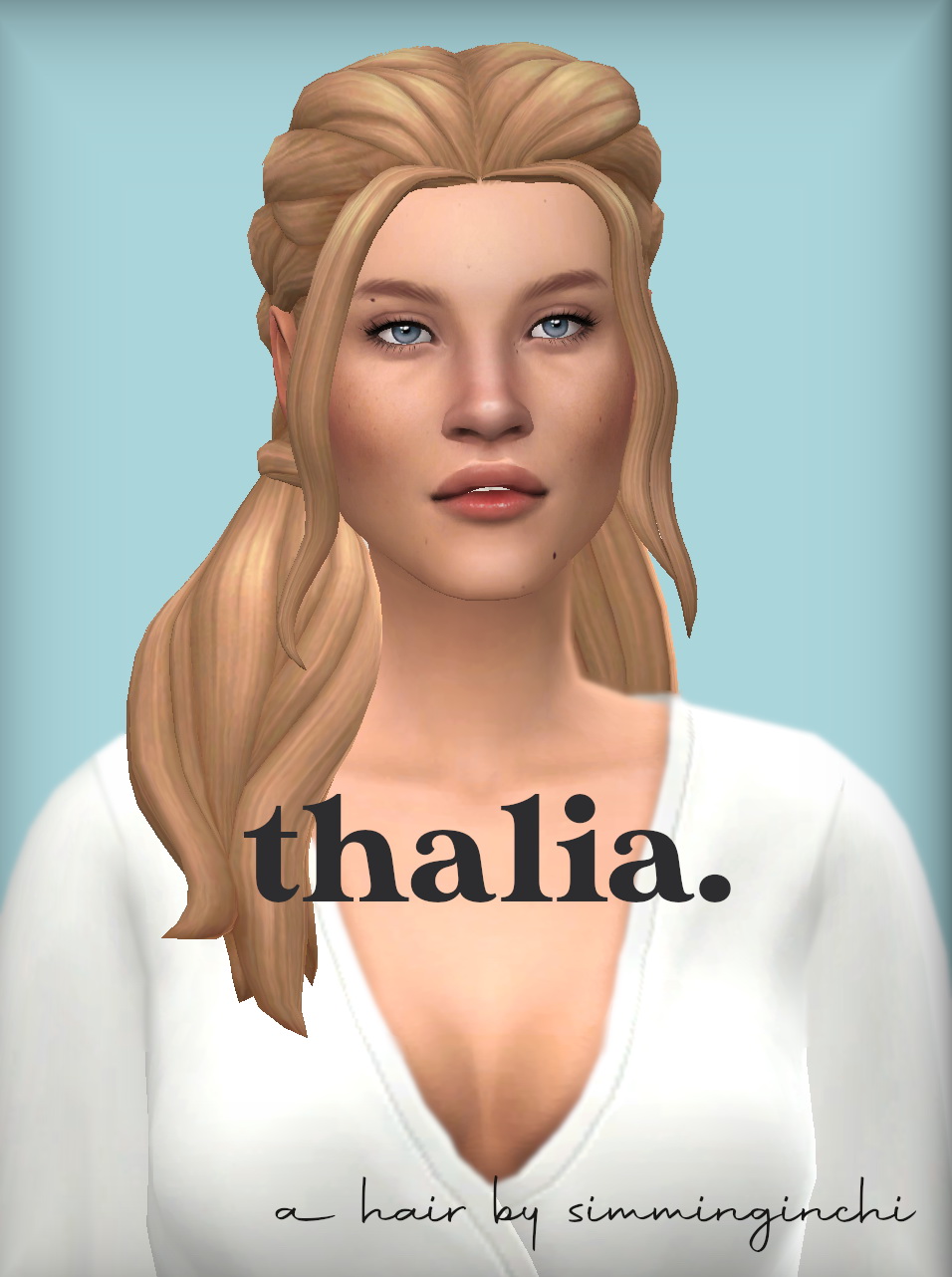 Simminginchi: Thalia Hair - Sims 4 Hairs