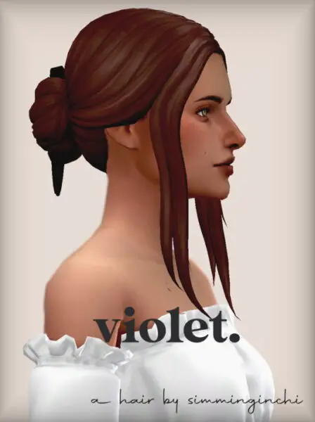 Simminginchi: Violet hair recolored for Sims 4