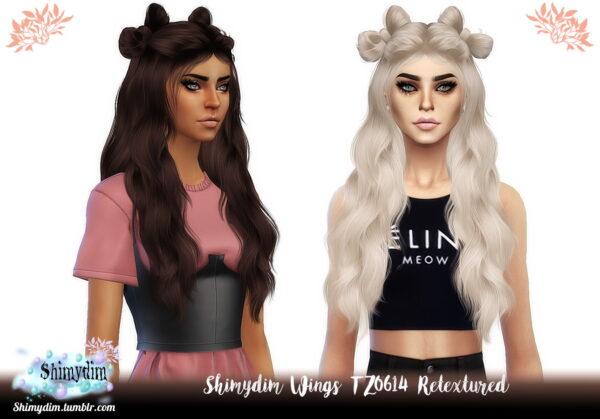 Shimydim: Wings TZ0614 Hair Retextured for Sims 4