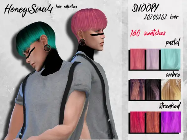 The Sims Resource: Male hair retextured by HoneysSims4 for Sims 4