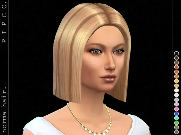 The Sims Resource: Norma hair by pipco for Sims 4