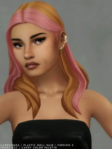 Candy Sims 4: Plastic Doll Hair for Sims 4