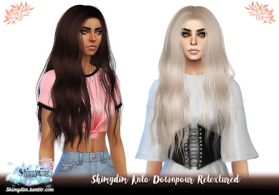Shimydim: Anto`s Downpour Hair retextured for Sims 4