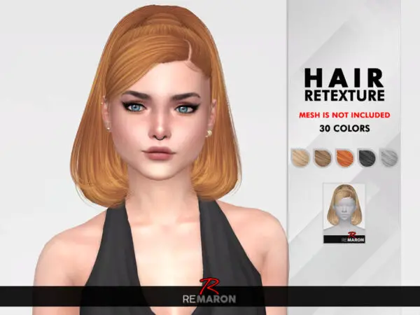 The Sims Resource: LeahLillith`s Bella Hair Retextured by Remaron for Sims 4