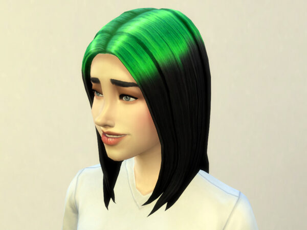 The Sims Resource: Billie Eilish hair recolored by Kresix for Sims 4