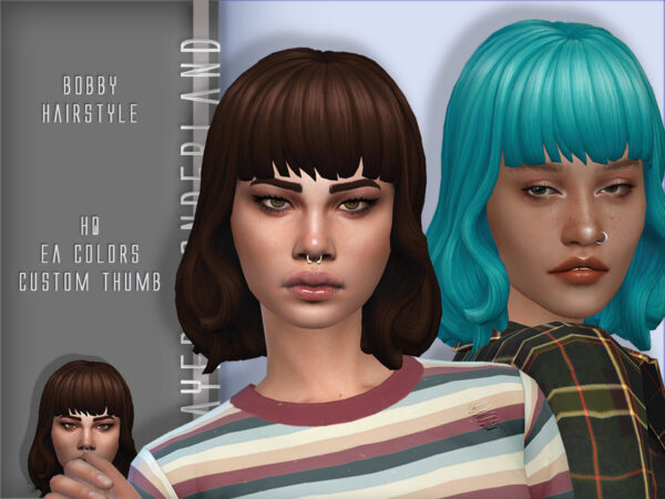 Players Wonderland: Bobby Hair and Leahlillith`s Kiana Hair Retextured for Sims 4
