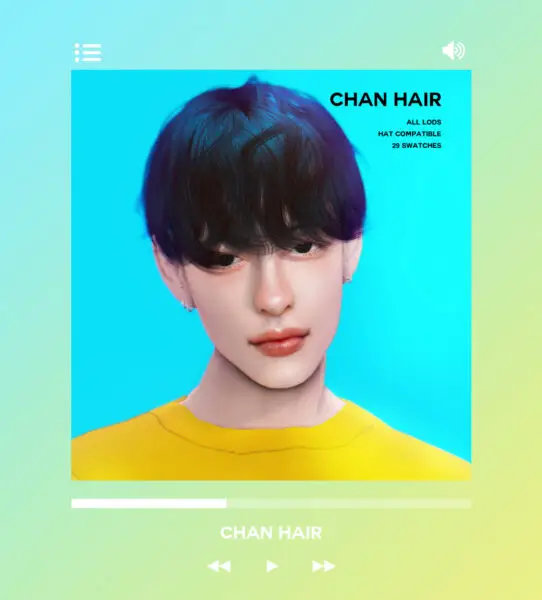 Oje Sims: Chan Hair for Sims 4