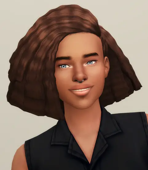 Rusty Nail: Crimped F V1 Hair Shorter Edit for Sims 4